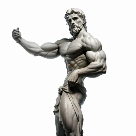 Roman grayish marble statue Zeus (obra-prima) (8k high resolution) (melhor qualidade) (Ultra Definition) (Ultra realista)(Foto RAW) (Foto realista) (bright illumination)