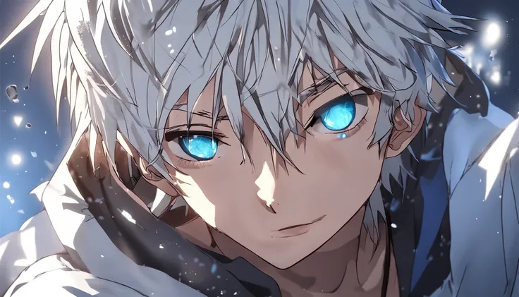 1boy, white hair, blue eyes, casting magic, 4k, high detailed