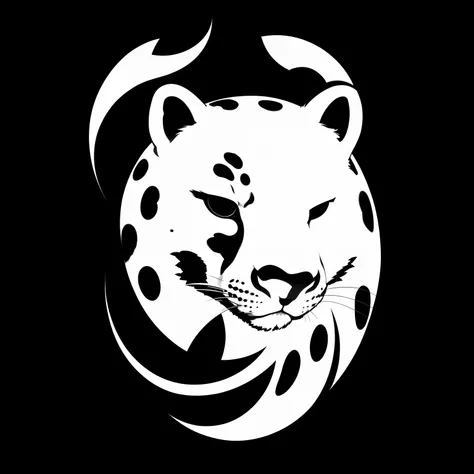 Leopardo branco leopardo das neves design legal leopardo extremamente branco leopardo cor neve leopardo cor branca leopardo das neves, minimalist logo graphic design simple details few details, logotipo luxo cores preto e branco