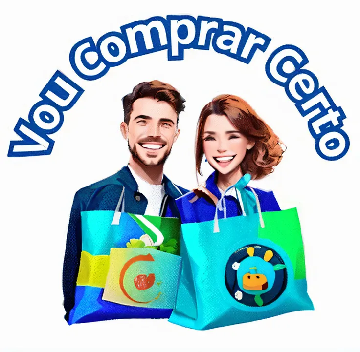 a man and a woman holding shopping bags with the words you compare center, Ad image, imagem oficial do produto, Directed by: Márta Lacza, Directed by: Giorgio Cavallon, Directed by: Maximilian Cercha, exploitable image, imagem muito coerente, Marcas coeren...