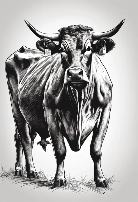 cow sketch design