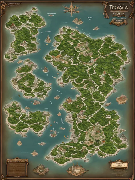 a closeup of a map of a small island with lots of water, mapa de fantasia, mapa de fantasia detalhado, an isometric fantasy map, d&d estilo fantasia mapa design, mapa de fantasia simples, mapa do mundo da fantasia, mapa regional da fantasia antiga, mapas d...