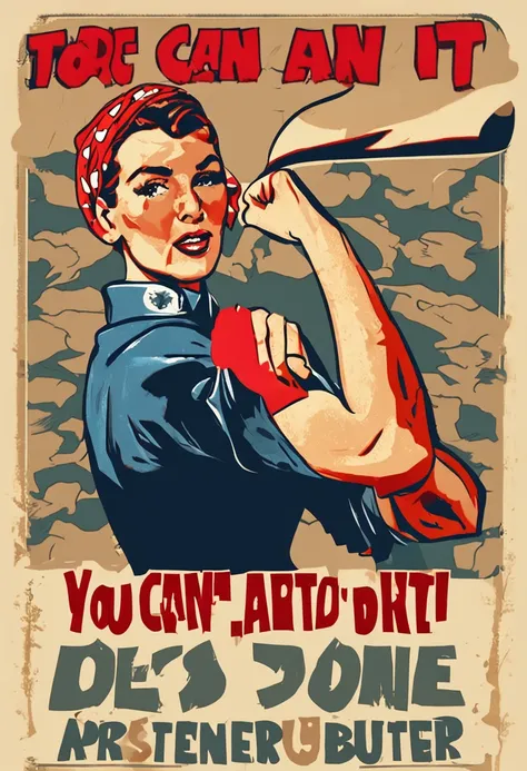 a poster of a woman with a red bandana and a sign that says you can do it, arte do poster por Bob Singer, Pixabay, Arte feminista, we can do it, Anime Rosie o Poster Rebiter, butcher billy, Cartaz de propaganda dos anos 1940, Arte de propaganda, World War ...