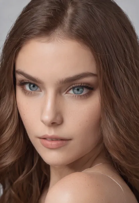 realista, NUDE, Cara de detalle perfecto, Ojos azules detallados, muy detallado, ruboroso, adorno para el cabello, Cignon Cabello Caoba, (cabello rubio), nude , slender 14 year old girl, Cara joven, ojos bonitos, fondo negrO