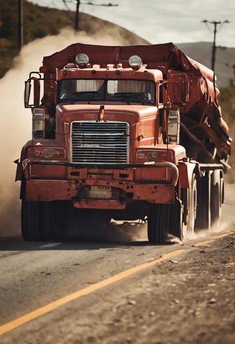 Truck carrying metal jumbos