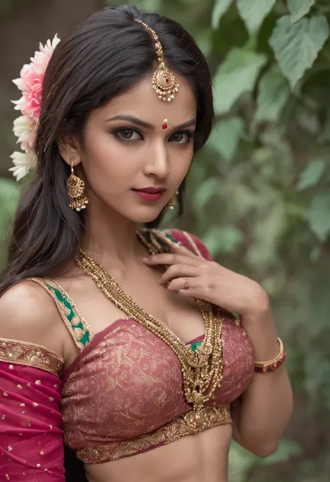 a indian woman posing for a picture, indian, traditional beauty, indian, beautiful goddess, ornate cosplay, indian style, indian super model, beautiful maiden, gorgeous woman, south east asian with long, provocative indian, gorgeous beautiful woman, beauti...