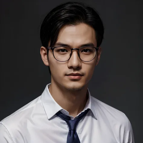 Arad man posing for photo with glasses and white shirt, yanjun cheng, professional profile picture, stanley artgem lau, With glasses, 2 7 years old, 2 8 years old, Professional profile photo, headshot profile picture, wears glasses, halfbody headshot, Cao ...