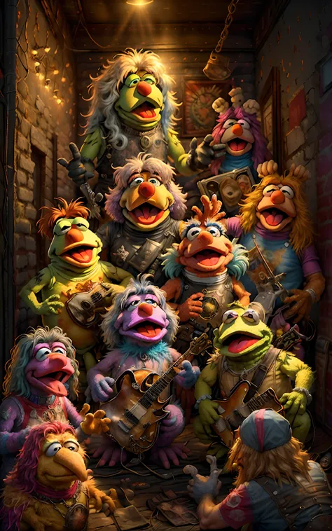 muppetmaniaai metaleiro, showde rock, uplighting,