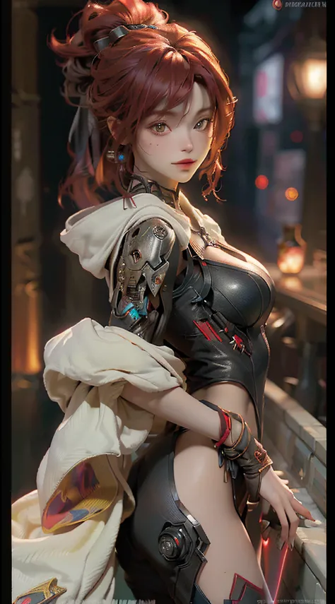 ((Best Quality)), ((masterpiece)), (detailed: 1.4), 3D, an image of a beautiful cyberpunk woman, reddish hair, Night metropolis background, HDR (High Dynamic Range),Ray Tracing,NVIDIA RTX,Super-Resolution,Unreal 5,Subsurface dispersion, PBR texture, Post-p...