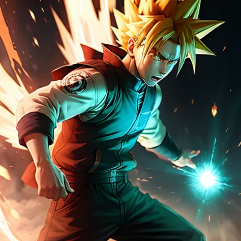 Naruto in super saiyan bleu