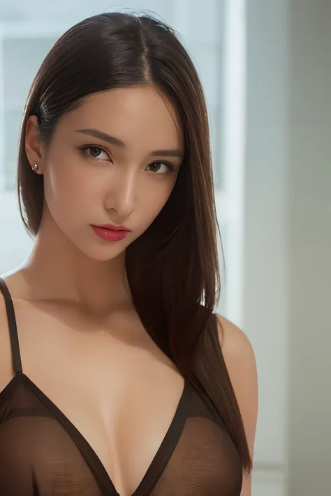 High quality, Shiny skin, (masutepiece:1.4), (8K, Photorealsitic, Raw photo, Best Quality: 1.4), japanes, (1girll), Beautiful face, (Realistic face:1.4), Beautiful hairstyle, Beautiful detailed eyes, (Best Ratio Eyes:1.5), Attractive, 超A high resolution, U...