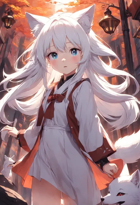 White-haired girl innocent fox