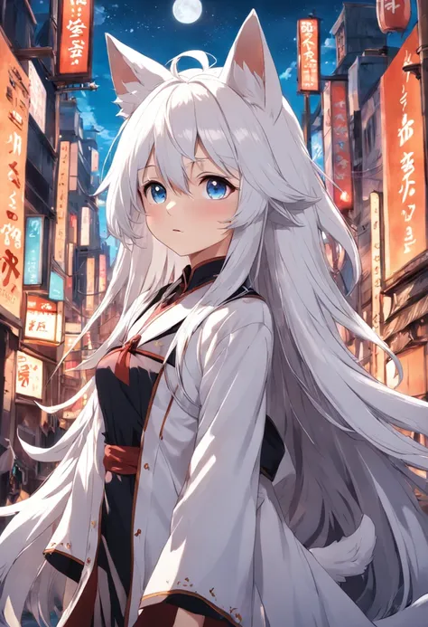 White-haired girl innocent fox