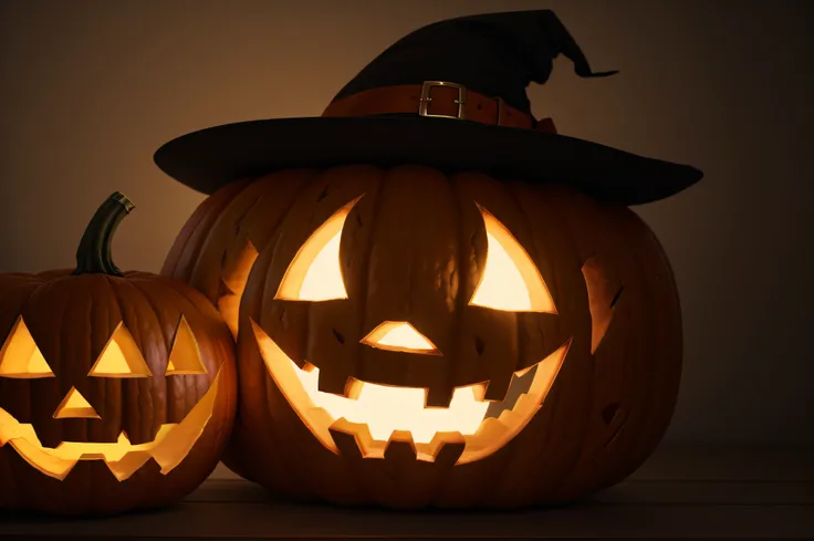 Halloween, Jack-o-lantern、photos realistic