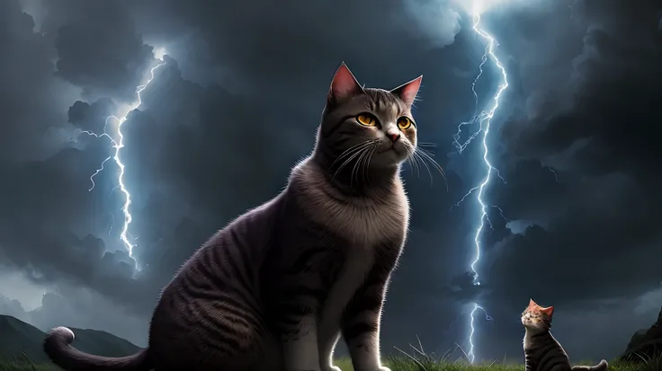 cat anime anthropomorphic thor thunder lightning