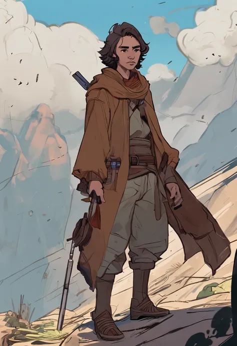 a jedi knight in the style of Ghibli, overdetailed art, concept art, WLOP