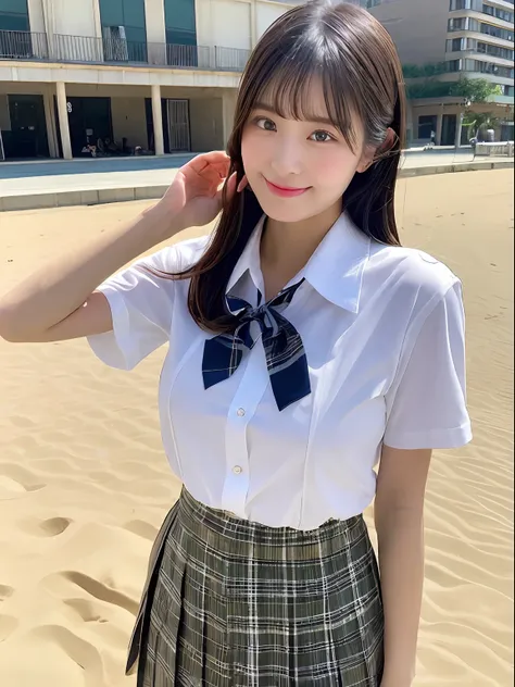 ((top-quality、8K、​masterpiece：1.3))、foco nítido：1.2、Beautiful schoolgirl in perfect style：1.4、A slender、((A dark-haired、huge tit、tits out：1.2))、(夏天、Mare、beach、Enoshima:1.1)、Highly detailed facial and skin texture、A detailed eye、二重まぶた、Sweaty、A sexy、the beac...