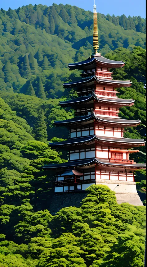 Japan mountain castle、Rugged mountains、