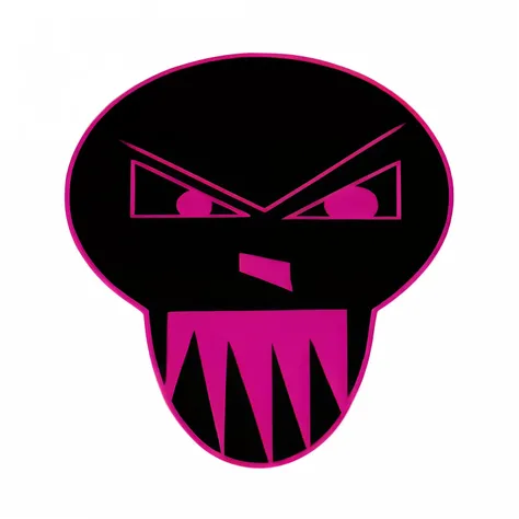 a close up of a skull with a pink face on a dark background, skullish, pink face, skull face, skull, spooky cartoon skull, skull like, skull head, pink angry bubble, glowing pink face, ((skull)), skull design girl, featuring pink brains, neonpunk, deathpun...