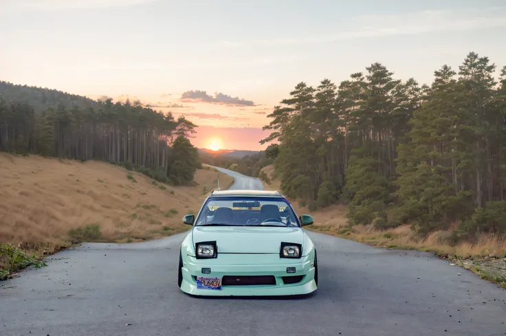 tall trees windy road sunset 8k realistic shot with sony a7r