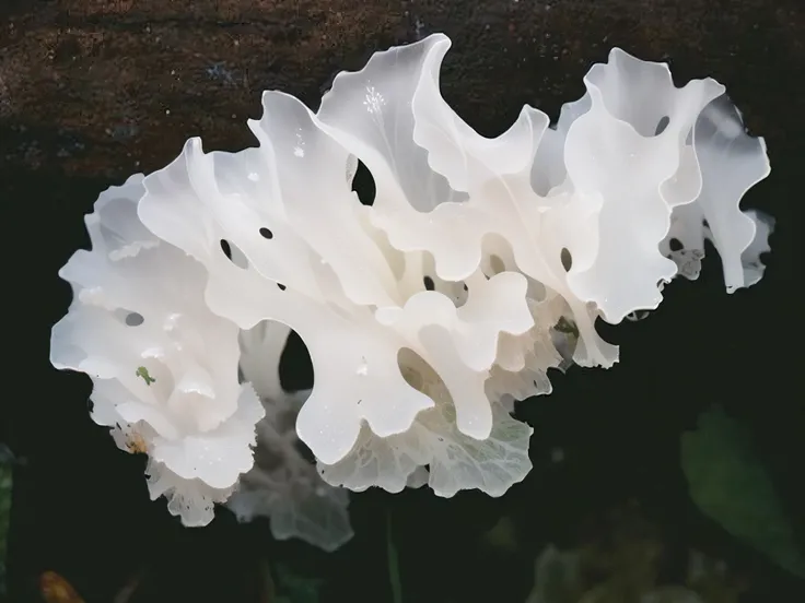 Fungal spores, Slime mold, fungus, Translucent algae gorgeous, Sickle trill, Trill - spindle-shaped muscles, Silver-eared fern, beautiful natural forms, mycelium, simulacrum of a space fungus