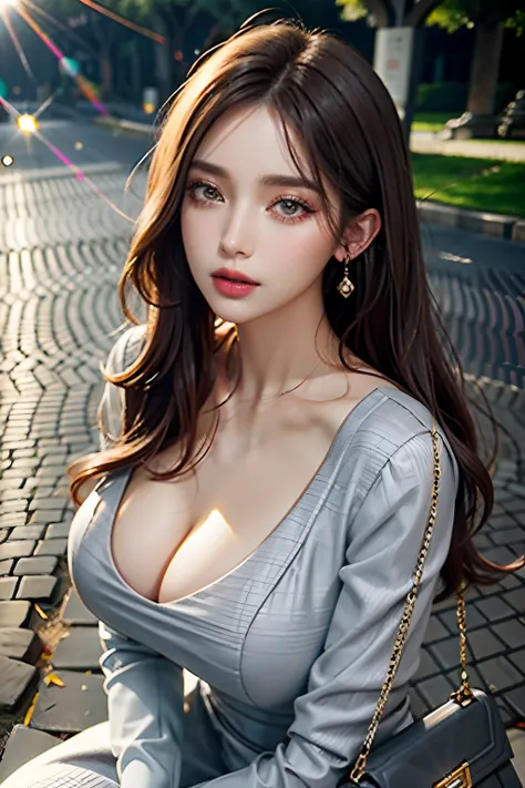 RAW, 1girl, solo, colorful, (masterpiece, best quality:1.3), (absurdres:1.3),   walking, holding Luxury handbag,  
(detailed skin:1.3, detailed face:1.3), from above,  looking at viewer, 
sharp focus, delicate, (korean beauty, korean mixed:1.3), (mature fe...