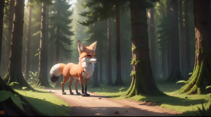 In the forest, a lame fox was crawling on only two legs, hyper-realistic, ultra hd, Pixar style, Disney style, cinema 4d, --ar 3:2-Upscaling by @Rahatk, Surrealism, Baroque, anime style, Pixar, 8k, UHD, retina