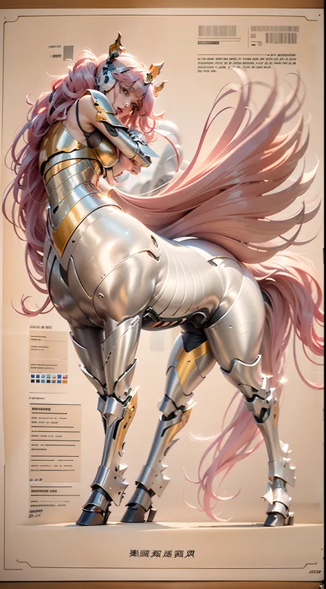 A female centaur，She is famous in the multiverse，She is both a female centaur, half human, half horse, half horse，It is also a female Yingzhao。She blends both images，The first is：（（The head of the horse/neck/Shoulder these parts，Replaced with a beautiful f...