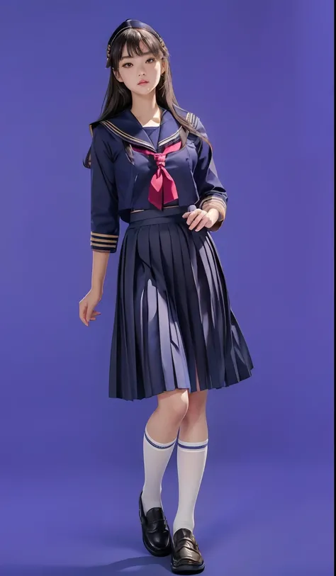 masterpiece, Highly detailed, super realistic,detailed background, bright Lighting, Daylight,
beautiful face, beautiful eyes, medieval style, 1girl, solo, 4k, 8k,
(15 year old girl wearing japanese school girl  uniform), loose coat collar sailor uniform,
(...