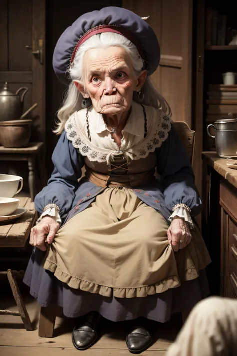 old midievil hag missing a tooth, 18th century time, ugly, old england