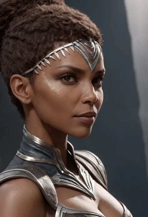 Halle Berry como Princesa de Wakanda, (((corpo inteiro))), olhos ultra-detalhados, corpo ultra-detalhado, nice perfect guy with soft skinice, corpo feminino deslumbrante, ((ultra-detailed hands)), obra-prima conceito fantasia arte, trending on ArtStation, ...