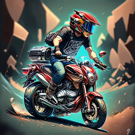 kymco pedal moto, 2d illustration, tee shirt, round background