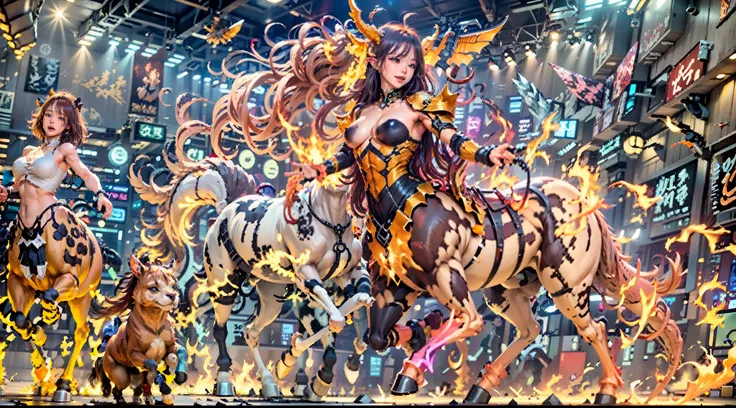 In the beautiful illustration of this super-grand scene，The ultra-long-range lens is shown（Eight unique centaur characters：9.9），They all have their own characteristics，Vivid and interesting。Radiant angelic centaurs from the heavenly realm，To the hellish ce...