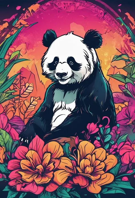 Create a panda logo for vibrant digital channels, High-resolution color