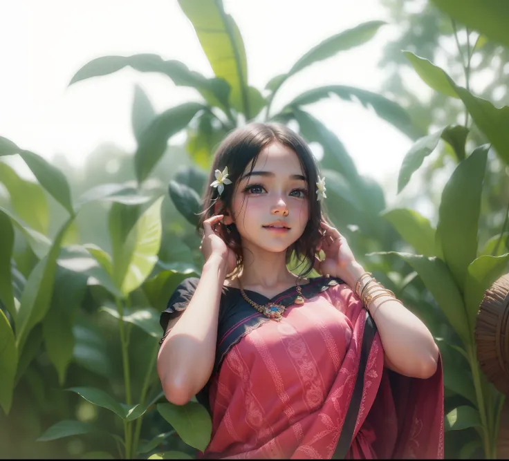 Close-up of faces，1 girl，happy，Delicate face，Smooth skin, ( bokeh, Out of Focus, Soft Lighting, God Ray, UHD)