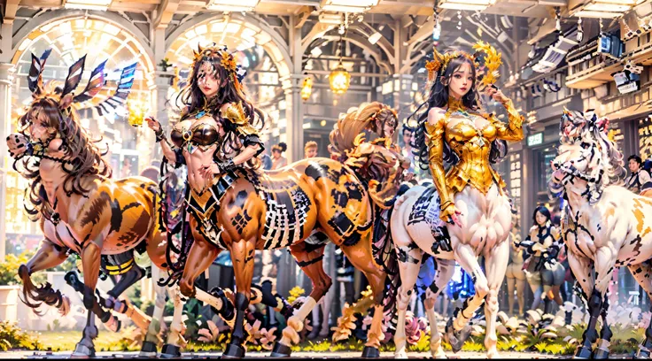 In the beautiful illustration of this super-grand scene，The ultra-long-range lens is shown（Eight unique centaur characters：9.9），They all have their own characteristics，Vivid and interesting。Radiant angelic centaurs from the heavenly realm，To the hellish ce...