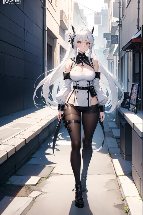 anime - style image of a woman in a white top and black pants, from arknights, from girls frontline, azur lane style, cushart krenz key art feminine, trending on artstation pixiv, white haired deity, extremely detailed artgerm, characters from azur lane, b...