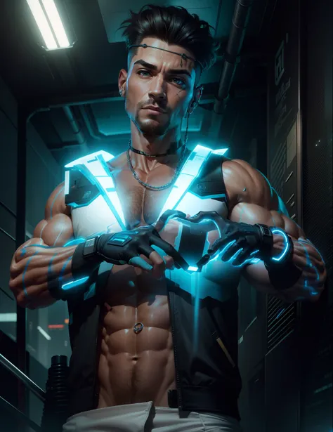 Cyberpunk realistic bodybuilding for men 8k ultra HD