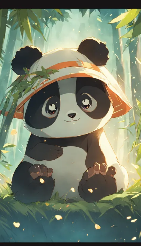 Animal panda cute with hat