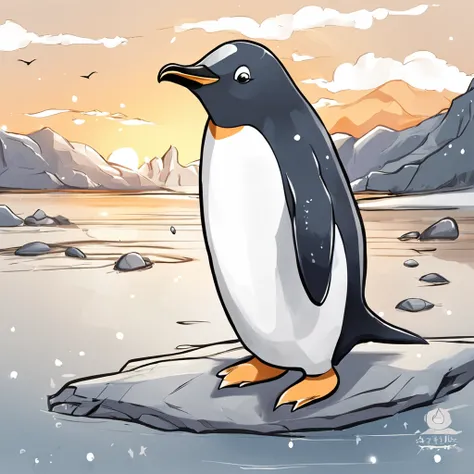 "Generate cute penguin images in super high quality anime style。Subject to the following conditions:、Can you please create an anime-style image of a beautiful penguin？ Make sure that only one cute cartoon-style penguin appears in each image。Do not contain ...