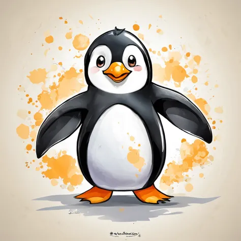 "Generate cute penguin images in super high quality anime style。Subject to the following conditions:、Can you please create an anime-style image of a beautiful penguin？ Make sure that only one cute cartoon-style penguin appears in each image。Do not contain ...