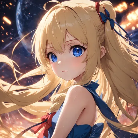 Blonde twin-tailed girl, masterpiece, super detail, best quality