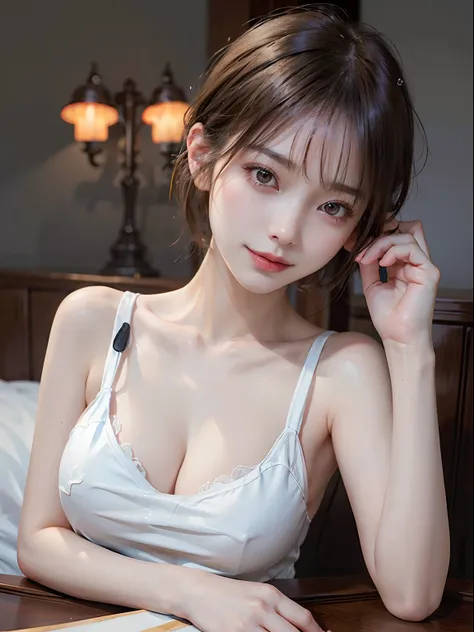 (Raw photography:1.2)、top-quality、a beautiful detailed girl、A smile、short-haired、extremely detailed eye and face、beatiful detailed eyes、huge filesize、hight resolution、8k wallpaper、finely detail、Highly detailed ticker uniform 8K wallpaper、Light on the Face、...