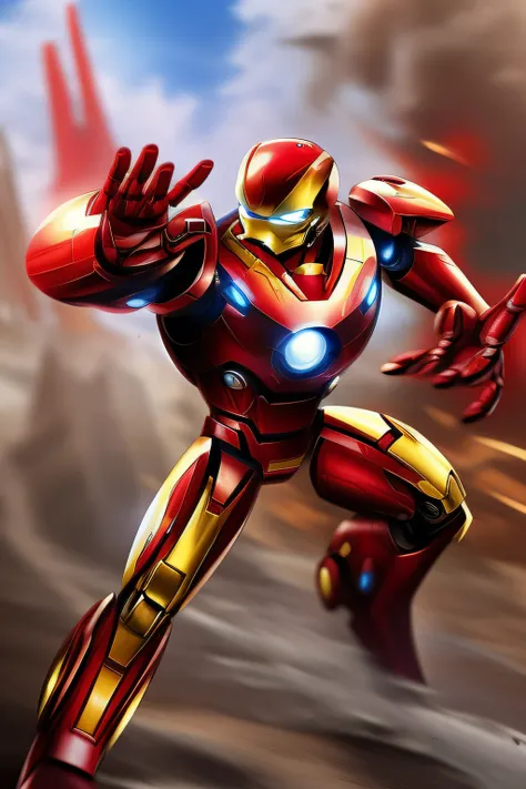 "Iron Man handsome robot，Cool action"