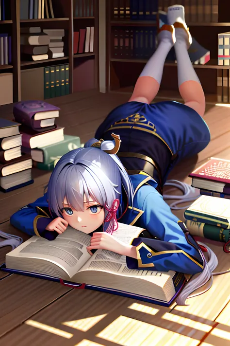 Lie down，Hold the book