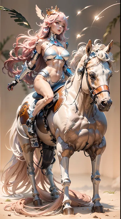 A female centaur，She is famous in the multiverse，She is both a female centaur, half human, half horse, half horse，It is also a female Yingzhao。She blends both images，The first is：（（The head of the horse/neck/Shoulder these parts，Replaced with a beautiful f...