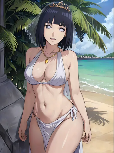 (WALLPAPER,  (hinata(boruto), masterpiece, 4k, whole body shot, contrast lighting, mature female, milf, (curvy:0.8), solo, anime style, sharp focus, professional artwork, intricate details, detailed beach background, colorful, vibrant colors, vivid colors,...