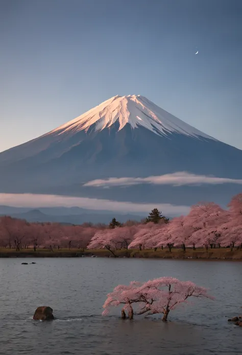 Mt. Fuji erupts，magma，fumo