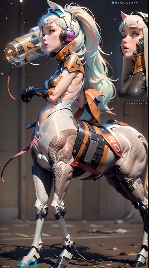 （A female centaur：1.5），She is both（Female: Centaur, half human, half horse, half horse, half horse：1.5），It is also a female Yingzhao。She blends both images，The first is：（（The head of the horse/neck/Shoulder these parts，Replaced with a beautiful female huma...