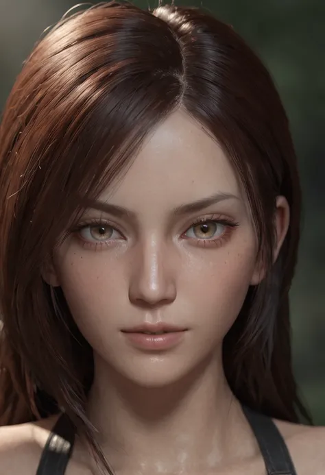 Final Fantasy Tifa, in the style of realistic and hyper detailed renderings,, Detailed eyes, Perfect eyes, Epic ,  A half body , Intricate design and details, Dramatic lighting, hyper photorealism, Photorealistic, Cinematic,cabelos preto e longos, Detailed...